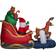 Gemmy Inflatable Decorations Animated Luxe Waving Santa with Rocking Reindeer on a Cloud