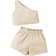 Shein Baby Girl Asymmetrical Shoulder Solid Color Sleeveless Top And Shorts Two Piece Set