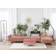 Beliani Aberdeen Pink Sofa 347cm 5 Seater