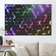 Klebefieber Structured Hexagons with Neon Light Black Décoration Murale 70x50cm