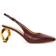 JW Anderson Chain Heel Slingback Pumps 75 mm - Burgundy