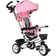 Homcom Metal Frame 6 in 1 Baby Push Tricycle with Parent Handle for 1-5 Years Pink