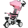 Homcom Metal Frame 6 in 1 Baby Push Tricycle with Parent Handle for 1-5 Years Pink