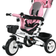 Homcom Metal Frame 6 in 1 Baby Push Tricycle with Parent Handle for 1-5 Years Pink