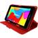 Linsay 7" Quad Core 2GB RAM 64GB Storage Android 13 WiFi Tablet with case Red Leather Case, Pop Holder and Pen Stylus