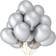 Shatchi Latex Balloons Metallic Silver 25-pack