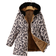 Shein Girls Leopard Print Hooded Multi-Pocket Fleece Lined Windbreaker