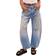 Free People Women's Good Luck Relaxed Fit Barrell Jeans Barnyard Blue