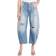 Free People Women's Good Luck Relaxed Fit Barrell Jeans Barnyard Blue