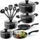 tectake Non-Stick Cookware Set with lid 15 Parts