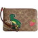 Coach Corner Zip Wristlet In Signature Canvas With Sticker Print - Signature Canvas/Gold/Tan Multi