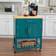 Powell Conrad Kitchen Teal Trolley Table 20.2x28"