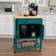 Powell Conrad Kitchen Teal Trolley Table 20.2x28"