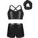 Dpois Kid's Ballet Active Outfits & Hair Tie - Black