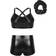 Dpois Kid's Ballet Active Outfits & Hair Tie - Black