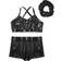 Dpois Kid's Ballet Active Outfits & Hair Tie - Black