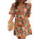 Shein VCAY Tropical Print Butterfly Sleeve Dress