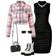 Shein 2pcs/Set Teen Girls Casual Simple Plaid Shirt & Round Neck Sleeveless Dress Set