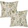 Shein Wildflowers Plant Pillow Square Farmhouse Cases For Home Sofa Couch Inserts Pillow Case Green (45x45cm)
