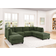 Wade Logan Upholstered Sectional Green Sofa 124" 6 5 Seater