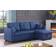 Ebern Designs Navaeh Blue Sofa 81.5" 3 Seater