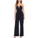 Betsy & Adam Tasha Long Strapless Tuxedo Jumpsuit - Black