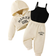 Shein Genkimix Kids Baby Girl's Three Piece Set with Sweatshirt for Spring and Autumn, Simple and Sporty