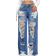 Shein ICON Distressed Ripped Straight Leg Jeans