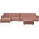 L-Shaped Right Sided Sleeping Function Classic Ottoman Pink Soffa 347cm 5-sits