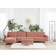 L-Shaped Right Sided Sleeping Function Classic Ottoman Pink