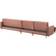 L-Shaped Right Sided Sleeping Function Classic Ottoman Pink