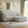 Ebern Designs Maelina Sea Salt Gray Corduroy Sofa 85.7" 3pcs 2 Seater