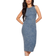 PixieGirl Racer Neck Midi Dress - Blue Acid Wash