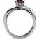 TriJewels Halo Swirl Engagement Ring - White Gold/Garnet/Diamonds