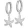 Finest Gold Cheryl M Starfish Hoop Dangle Earrings - Silver/Transparent