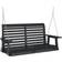 vidaXL Garden Swing Bench With Metal Chains Black Solid Wood Fir