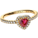 Pandora Elevated Heart Ring - Gold/Transparent/Red