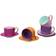 WERNS Fancy Colors Cup with Saucer Pink/Rose/Purple/Orange Dekoration 4st
