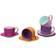 WERNS Fancy Colors Cup with Saucer Pink/Rose/Purple/Orange Zierelement 4Stk.