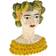 WERNS Sicilian Female Bust Lady Lemon Yellow/Green Vase 34cm