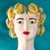 WERNS Sicilian Female Bust Lady Lemon Yellow/Green Vas 34cm