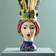 WERNS Sicilian Female Bust Red/Yellow Vase 35.5cm