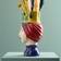 WERNS Sicilian Female Bust Red/Yellow Vase 35.5cm