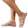 Shein Women's Square Toe Crisscross Straps Flat Sandals, Simple Style, Slim Ankle Strap Summer Beach Shoes