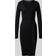 Vero Moda Sort midikjole lange ærmer og bælte ribstrik-Black