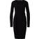 Vero Moda Sort midikjole lange ærmer og bælte ribstrik-Black