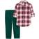 Carter's Plaid Button-Down & Pull-On Corduroy Pant Set 2-piece - Red/White/Green