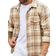 Shein Manfinity Homme Men'S Plus Size Grid Pattern Long Sleeve Shacket