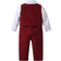 Shein Young Boy Gentlemen Suit Three Pieces White Shirt With Bow Tie, Burgundy Vest And Trousers, Fashionable And Cute, Suitable For Birthday Party, Wedding, Performance And Banquet