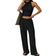 Shein EZwear Black Knit Sleeveless Backless Top & Elastic Waist Skinny Pants